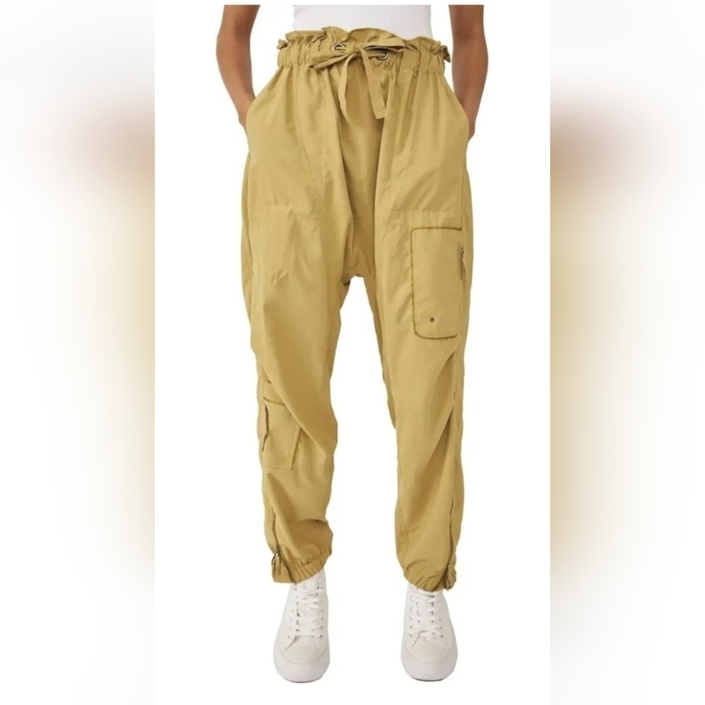 Free People Movement Trekker Pant Women Size L Khakis Brown Oversized Loose Fit - Picture 5 of 8